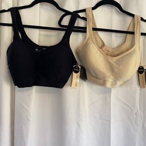 Two NWT Truekind Daily Comfort Wireless Shaper Bras. Black & Nude.